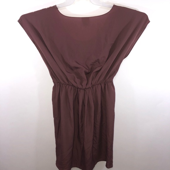 VASIA Anthropologie Mauve Peasant Mini Dress Embroidered Women’s Size M - Picture 7 of 9